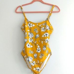 Janela Bay Gold Floral Swimsuit - S